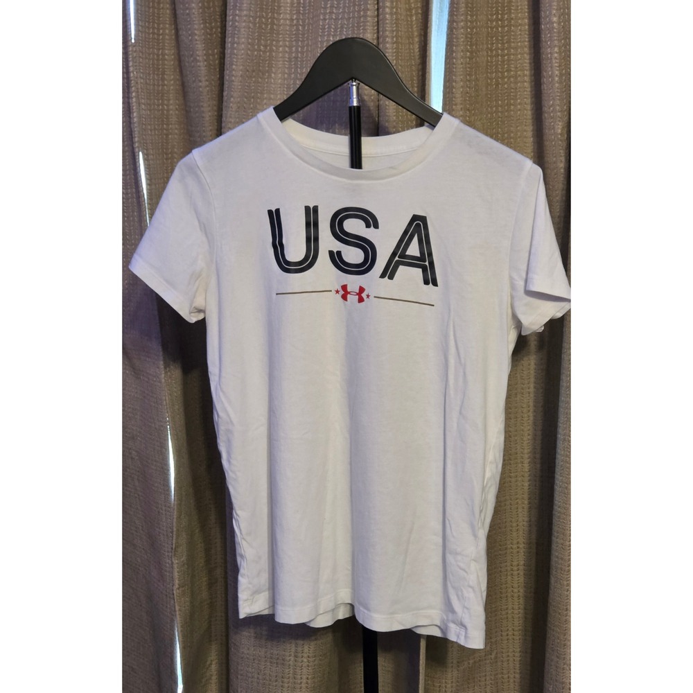 Under Armour The Classic Tee USA Graphic T-Shirt Women's Size‎ Medium White